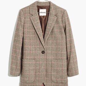 Madewell Larsen Plaid Blazer - Brown - XXS